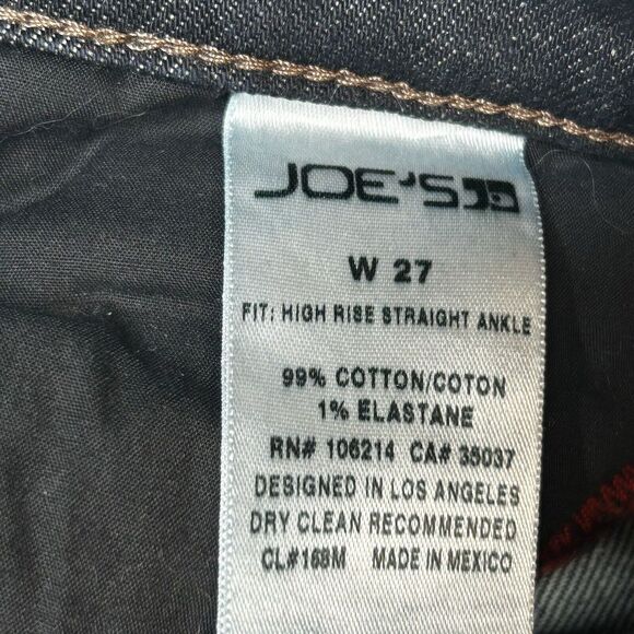 Joe's Womens Size 27 Oaklyn High Rise Straight Ankle Dark Wash‎ Stretch Jeans - Picture 11 of 14